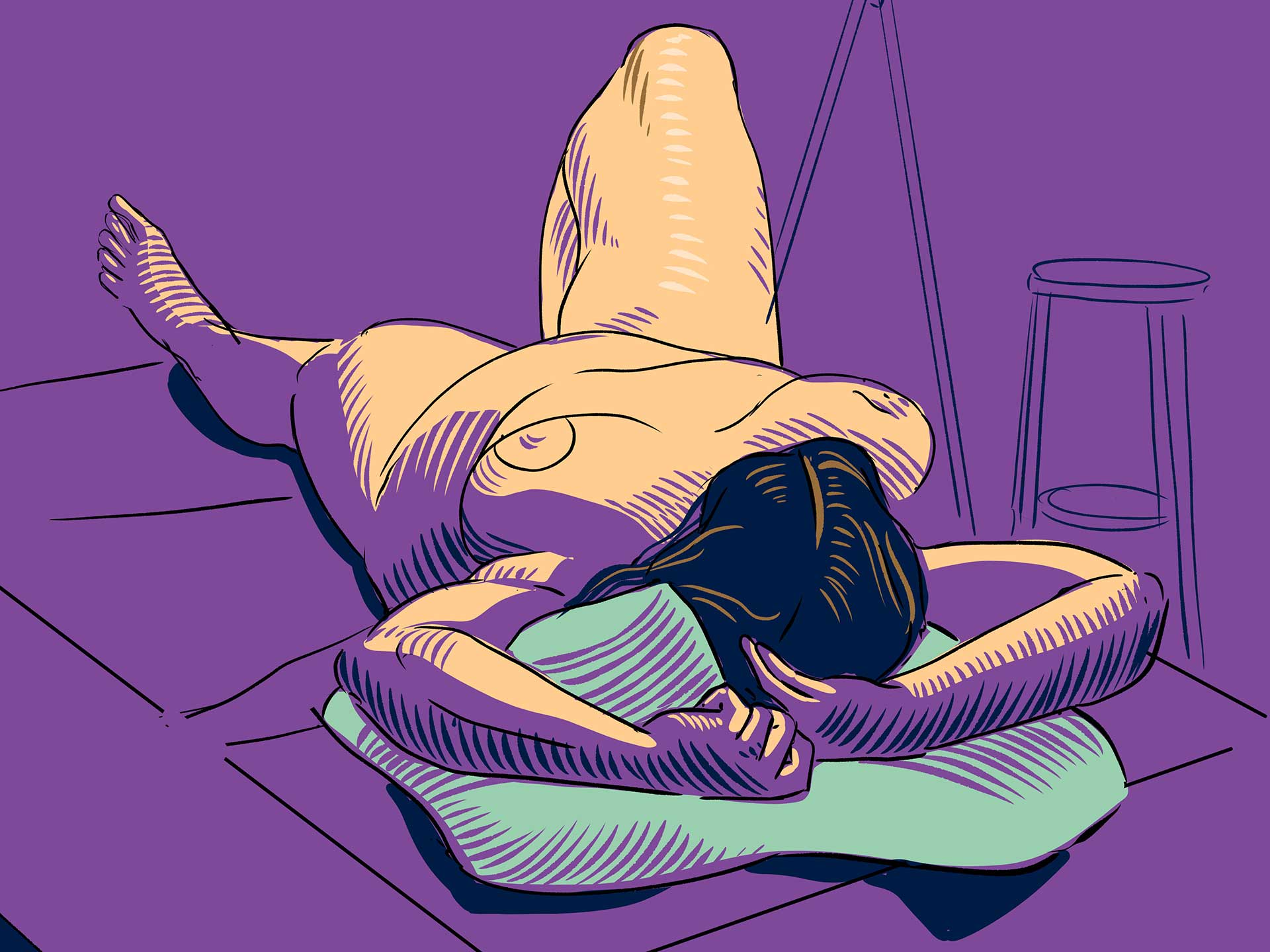 Untitled (female nude lying down), digital drawing, 2021